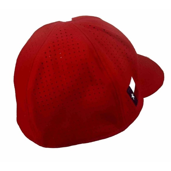 Douglas Nike Fitted Baseball Cap Red White & Blue EV Font w Texas Flag Patch Hat - Picture 3 of 6